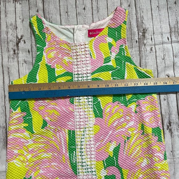 Lily Pulitzer For Target Fan Dance Flamingo Sleeveless Dress Girl Sz US L 10-12 - Picture 2 of 6